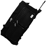 DEUBA Reisetasche | mit Trolleyfunktion | Rollen mit Kugellager | Teleskopgriff | abschließbar -【Farb-und Größenauswahl】 Sporttasche Reisetrolley Gepäcktasche, Schwarz, 85L = 70 x 36 x 34 cm (LxBxH)