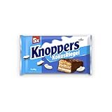 Knoppers KokosRiegel – 1 x 200g (5 Riegel) – Waffelriegel mit Milchcreme, Kokoscreme, Haselnüssen, Kokosraspeln und zartem Karamell, umhüllt von Vollmilchschokolade