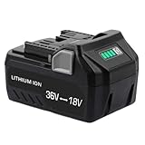 6000 mAh/8000 mAh 18 V/36 V Lithium-Ionen-Akku-Ersatz, kompatibel mit Metabo HPT Multivolt-Werkzeugen BSL36A18, BSL36B18, 371751M, 372121M – Akku mit hoher Kapazität for kabellose Elektrowerkzeuge(600