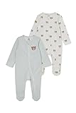 C&A Baby Jungen Pyjamas Onesie Regular Fit Streifen|Bedruckt weiß 86