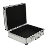 TOBBOMEY Aluminium Handwerkzeugkoffer Mini Silber Tragbare Passwort box Robuste Aufbewahrung für Schraubenzieher Bohrer Langlebig Kratzfest Praktisch für Heimwerker