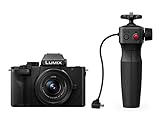 Panasonic Lumix DC-G110VEG-K Systemkamera (20 MP, 4K, Bildstabilisator, 7,5cm Touch, 12-60mm Objektiv, Stativgriff, schwarz)