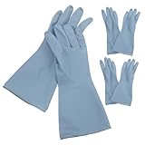 SWOOMEY 3 Paare Geschirrspülhandschuhe Robuste Handschuhe Zum Reinigen Schrubben Spülhandschuhe Mittel Arbeitshandschuhe Für Herren Große Spülhandschuhe Handschuhe Geschirrspülen Blue Pvc