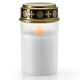 KELOPEST® LED Grablicht weiß oder rot mit Batterie und bis zu 6 Monaten Leuchtdauer | LED Grabkerze mit realistischem Flackereffekt