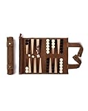 Sondergut Backgammon Brettspiel Mocca - Zum Rollen aus 100% Leder - Das Original seit 1998 Camper & Travel-Fans - 25x34cm