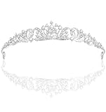 1 Stück Diadem Hochzeit, Diadem Silber Prinzessin Tiara mit Strass, Elegante Krone für Braut, Geburtstag & Kostümpartys, Hochwertiges Haaraccessoire für Damen