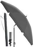 4smile Strandschirm SunnyJoy, Ø 180 cm Anthrazit - UPF 50+...