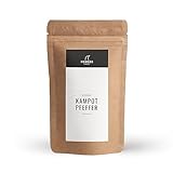 Hennes Finest Kampot Pfeffer Weiß - 100g weiße Pfefferkörner (Pfeffer Kampot), weißer Pfeffer ganz, Kampot Pepper White, Pfeffer für Mühle (Pfeffer Weiss aus Kambodscha), grober Pfeffer