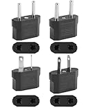 Vidacharmy 4-teilige Reiseadapter für Deutschland-USA/AU/Rest von Europa, 125 V – 250 V, 6 A, 500 W. Kompatibel mit: USA/Kanada/Japan/Thailand/China/Australien/Neuseeland/EU-Ländern.