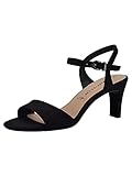 Tamaris Damen Sandaletten, Frauen Sandalen,TOUCHit-Fußbett,Riemchensandalen,Leichter Absatz,Sommerschuhe,Freizeitschuhe,Black,39 EU