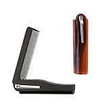 LERANXIN Taschenkamm 2 Stück Bartkamm Männer, Klappkamm mit Feiner Zahnung, Bartkamm Klappbar für das Friseurhandwerk und Täglichen Gebrauch