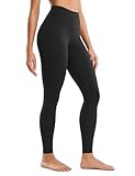 CRZ YOGA Butterluxe Damen High Waist Sport Leggings Blickdicht Yoga Leggins Sporthose Workout Gym Yogahose - 71cm Schwarz 38