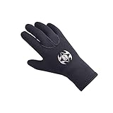 PAWHITS Neoprenhandschuhe 3mm Thermohandschuhe Winterhandschuhe wasserdichte Anti-Rutsch-Handschuhe für Männer und Frauen Herren Schwarz (M)