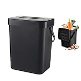 DASIAUTOEM Biomülleimer Küche, 3L Abfalleimer mit Deckel, Mülleimer Küche, Komposteimer Küche, Windeleimer Geruchsdicht Arbeitsplatte, Aufhängen Komposteimer für Küche, Zuhause, Bio Mülleimer klein