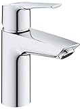GROHE Start, energiesparende Waschtischarmatur, Kaltwasser in Mittelstellung (Wasserhahn für das Waschbecken im Bad, 17cm hoch, Badarmatur mit Pop-Up Ablauf, mit 3in1 Werkzeug), chrom, 23551002