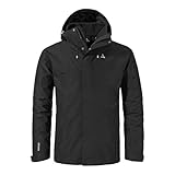 Schöffel Herren 3in1 Jacket Style Okere MNS, wasserdichte, atmungsaktive Outdoorjacke mit herausnehmbarer Fleecejacke, warme 3in1 Jacke mit verstellbarer Kapuze, black, 52