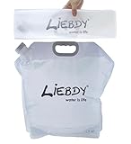 Liebdy® Faltbarer Wasserbehälter 10 Liter, BPA frei, Flexibler Wasserkanister für Camping, Festival, Survival- und Outdoor Spaß, Notfallausrüstung, Krisenvorbereitung | transparent