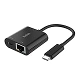 Belkin USB-C/Ethernet- und Ladeadapter (100 W) mit Gigabit-Ethernet- und USB-C-Anschluss - 10/100/1000 Mbit/s für eine schnelle Internetverbindung - kompatibel mit iPhone 16, Samsung Galaxy S24 usw.