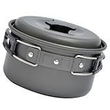 Ciieeo Faltbarer Campingtopf Aluminium Leicht mit Griff Netzbeutel Outdoor Kochutensil für Campingkochen und Picknick
