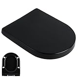Schwarzer WC-Sitz Polypropylen Absenkautomatik Deckel Verstellbares Scharnier Einfach zu Installieren & Reinigen WC-Sitz für moderne Badezimmer Komfortables & Stilvolles Design