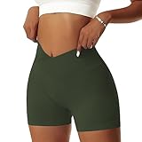 Vertvie Damen Gym Shorts V Cross Stretch Push Up Yoga Shorts...