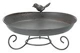 Trixie 55510 Vogeltränke/-Bad zum Hinstellen, Metall, 800 ml/ø 22 cm, grau