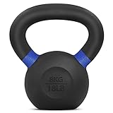 Yes4All WTGA Pulverbeschichtetes Kettlebell aus Gusseisen, 8 kg