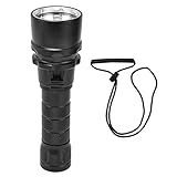 plplaaoo Taschenlampe, Tauchlampe, 5000 Lm, Stufenlos Dimmbares Tauchlicht, Unterwasser-Taschenlampe, Vakuumgalvanisierte IPX8 wasserdichte Tauchtaschenlampe Zum Tauchen, Angeln, Camping