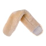 Merauno® Echt Lammfell Gurtschoner Bauchgurtschoner für Westerngurt Dressurgurt Rundum echtes Fell für Ihren Sattelgurt echte Lammwolle (Natur, 50 * 12cm(L*B))