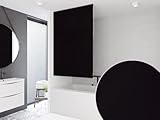 probath Basic DUSCHROLLO 16 Motive UND 7 Breiten ZUR Wahl DUSCHVORHANG SCHWARZ GRÜN Weiss TRANSPARENT BLAU HELLGRAU (Schwarz, 140x240 cm)