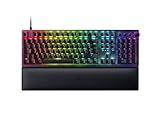 Razer Huntsman V2 (Red Switch) - Praktisch latenzfreie Optische Gaming-Tastatur (Lineare Optische Switches, Doubleshot PBT-Tastenkappen, Handballenauflage) QWERTZ DE-Layout | Schwarz