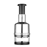 drburpily Aktenvernichter für die Küche, langlebig, scharfes Klingenset, Edelstahl, Küchenmandolinen, Zwiebelhacker, automatischer Sprung, Silber