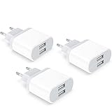 USB Ladegerät, 3-Pack 2.1A/5V Adapter Replacement for...