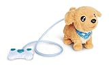 Simba 105890064 - ChiChi LOVE Loomy Golden Retriever (20 cm) - interaktiver Spielzeug-Hund für Kinder ab 3 Jahre, mit Funktionen, Sound & leuchtender Kabelsteuerung, Black