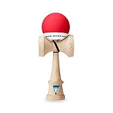 Original KROM Pro Kendama aus Holz für Anfänger und Fortgeschrittene - POP Rot - Geschicklichkeitsspiel für draußen und drinnen - Holzspielzeug mit Schnur und Ball - Kendama Skilltoy Kugelfangspiel