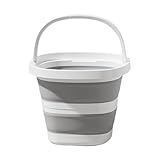 Tragbarer Wasserbehälter für die Autowäsche | Faltbarer Eimer mit großem Fassungsvermögen 10 Liter mit Griff für Camping, Angeln, Autowaschen und