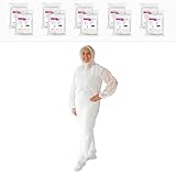 ARNOMED 10x Schutzanzug Einweg XL, Einwegoverall, Einweganzug, Einweg Maleranzug & Lackieranzug, Staubschutzanzug, Maleroverall & Asbest Glaswolle Schutzanzug, Einmalanzug Weiß