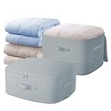 Captainfive Aufbewahrung Bettdecken 2 Stück L, Aufbewahrungstasche für Kleidung Aufbewahrung, Platzsparende Selbstkomprimierender Organizer zum Platzsparen im Kleiderschrank (Grau, 52x42x30CM)