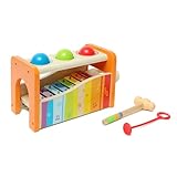 Hape Xylophon und Hammerspiel mit ausziehbarem Xylophon, multifunktionales Holzspielzeug, ab 12 Monaten