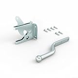 Niceminiwall Zaunriegel aus Karbonstahl für Gartentor, Bauernhof und Weidetürschloss mit Schlüsselloch, für einfache Installation, Haustiergitterschnalle für den Außenbereich, Größe S, silberfarben