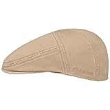 Stetson Paradise Cotton Schirmmütze beige Herren - Flatcap mit UV-Schutz 40+ - Herrenmütze aus Baumwolle - Flat Cap Größen L 58-59 cm - Schiebermütze Sommer/Winter