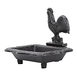 Seifenschale für die Dusche Retro-Seifenbox aus Gusseisen mit Hahnenmotiv, rustikaler Badezimmerhalter Seifenhalter für Seifenstücke