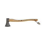 Bison1879 Universalaxt, 1250 gr. Handgeschmiedet, für Garten, Forst, Waldarbeit, Camping, mit Hickorystiel 700mm