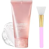 Collagen Maske - Nachtmaske zur Festigung und Hydratisierung, reduziert Falten und Schlaffheit für strahlende Haut mit Maskenapplikator 75 ml