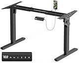 VOSATRON Höhenverstellbarer Schreibtisch Elektrisch Tischgestell mit 2 Starken Motoren, Höhenverstellbar Schreibtisch Gestell mit USB-C-Anschluss, Antikollisionsfunktio und Memory-Steuerung, Schwarz