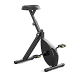 Deskbike - Stuhl Fahrrad - Bürofahrrad Medium - Mittelgroß - Fitnessapp - Magnetische Widerstandsknopf - Körpergröße 165 bis 185 cm (Schwarz/Schwarzer Fahrradrahmen)