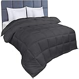 Utopia Bedding Bettdecke Einleger 135x200 cm - Gesteppter Deckbett mit Eckfächern (135 x 200, Grau)