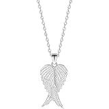 Viwind Halskette Damen Engelsflügel 925 Sterling Silber Flügel Anhänger Liebe handgearbeitet Schmuck Geschenk mit Schaukasten