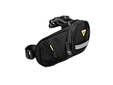Topeak Aero Wedge Pack DX Small – 0,5 L erweiterbare Untersatteltasche mit QuickClick F25 Halterung, Reflektorstreifen & seitlichen Werkzeugtaschen