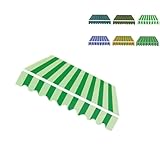 Ausziehbares Markisen-Ersatzgewebe, 2,5 x 2 m, wasserabweisend, gestreift, für Terrasse und Balkon, kompatibel mit 3,5 x 3,0 m Gelenkarm-Markisen